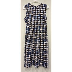 J. McLaughlin Sleeveless Houndstooth Plaid Print Dress Size Small